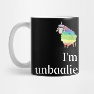 Incredible rainbow unicorn sheep. What does the sheep say? Baa! Shirt and accessory gift idea Mug